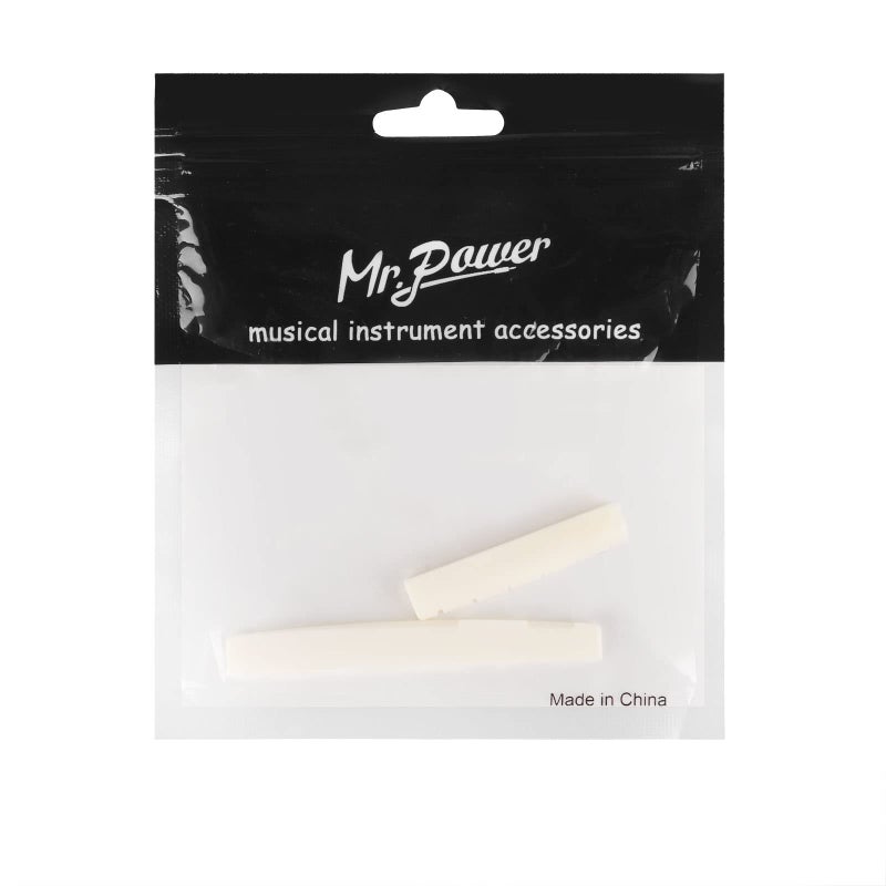 Mr.Power 6 Strings Guitar Bone Bridge Saddle and Nut Made of Real Bone (For Acoustic) - Image 5